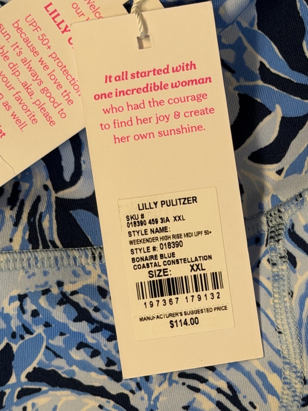 Lilly Pulitzer Luxletic Weekender Leggings Coastal Constellation XXL NWT - Picture 5 of 5